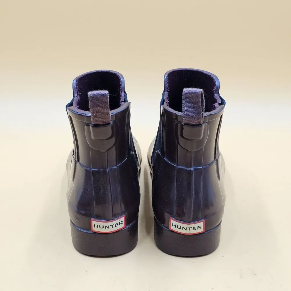 Hunter Original Chelsea Rain Boots Gloss Burgundy Maroon Women's Size 6
